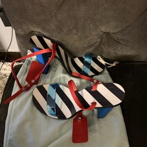 Off-white zip tie sandals